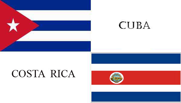 Banderas de Cuba y Costa Rica