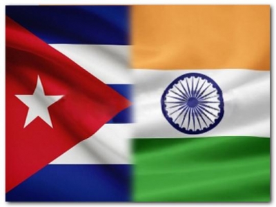 Banderas de Cuba y la India
