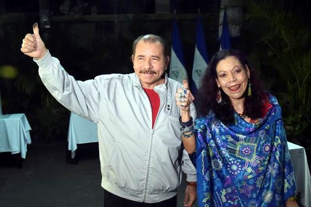 Presidente de Nicaragua Daniel Ortega y la vicepresidenta Rosario Murillo