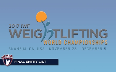 Campeonato Mundial de levantamiento de pesas en la ciudad de Anaheim, Estados Unidos