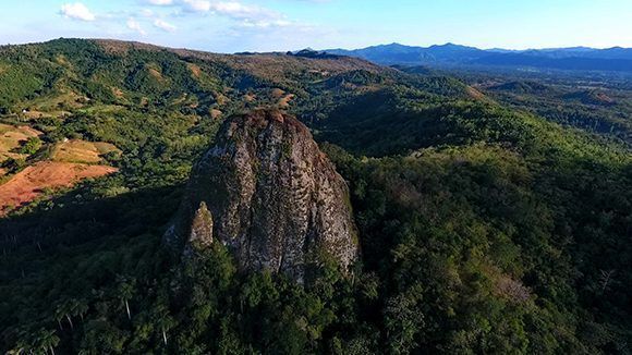 Piedra Gorda vista desde el aire. 