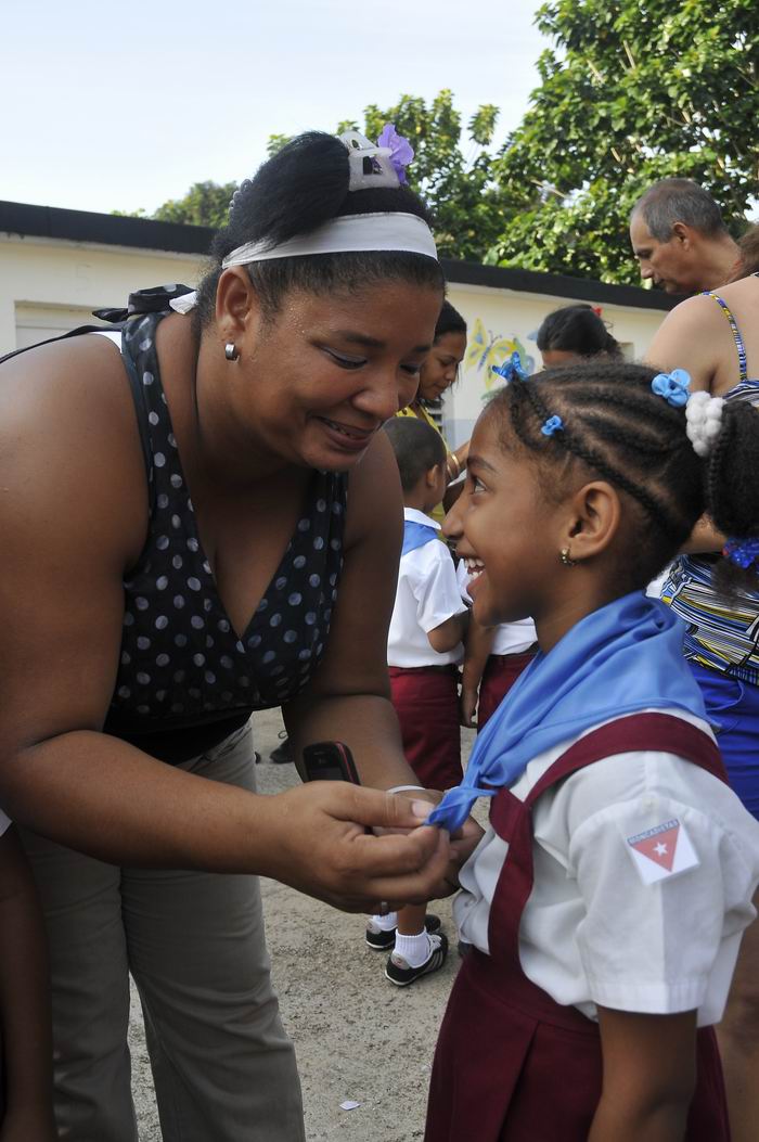 La primera vez de una pañoleta . Foto: José Manuel Correa La primera vez de una pañoleta . Foto: José Manuel Correa