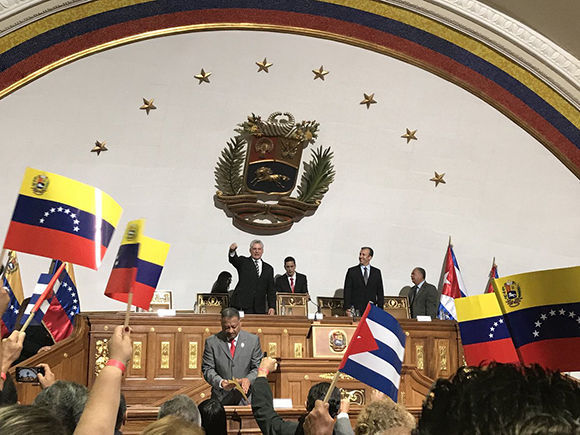El Presidente cubano este miércoles ante la Asamblea Nacional Constituyente de Venezuela. Foto: @AnaTeresitaGF/ Twitter.