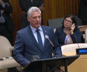 Díaz-Canel interviene en la reunión de alto nivel de la Asamblea General de la ONU a favor del desarme.