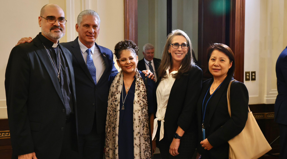 El presidente de Cuba, Miguel Díaz-Canel, intercambió este jueves con líderes de diversas denominaciones religiosas de EE.UU. Foto: @DiazCanelB.