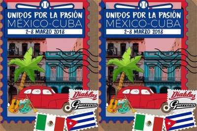 Banner alegórico a los juegos Cuba-México