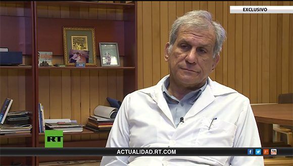 El Dr. Mitchel Valdés-Sosa, director general del Centro de Neurociencia de Cuba en la entrevista de RT. Foto: Red Cubana de la Ciencia.