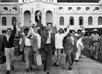 Excarcelación de Fidel Castro y otros combatientes del Presidio Modelo, el 15 de mayo de 1955.