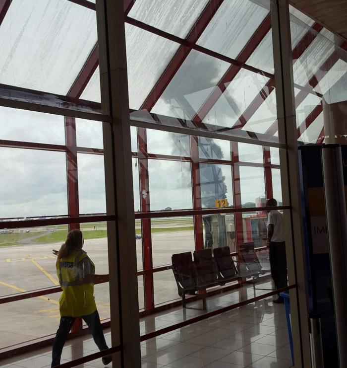 Primera vista del acidente aéreo Primera vista del acidente aéreo