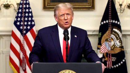  Donald Trump habla a la ONU desde la Casa Blanca. Foto: www.infobae.com 