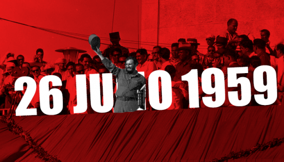 Banner alegórico al 26 de julio de 1959