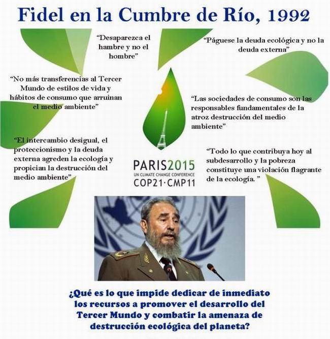 Fidel Castro pronunció un trascendental discurso durante la Conferencia de Naciones Unidas sobre Medio Ambiente y Desarrollo
