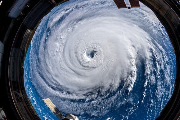 El intenso huracán Florence fue fotografiado el 12 de septiembre desde la Estación Espacial Internacional. Foto: Alexander Gerst/ESA.