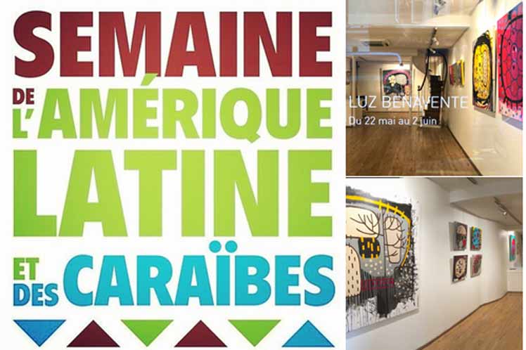 Banner alegóricoa a celebración en Francia la Semana de América Latina y el Caribe 2018