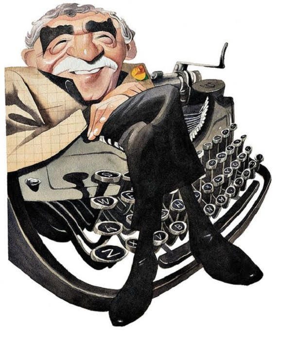 caricatura de Gabriel García Márquez