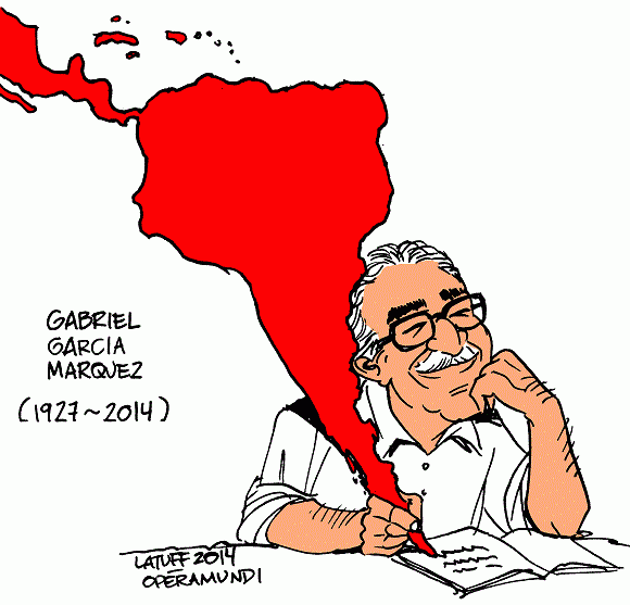 caricatura de Gabriel García Márquez