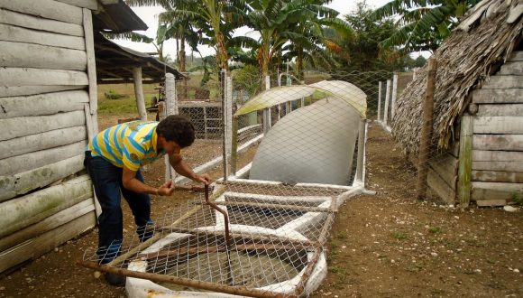 Un generador de energía de biogás rural. Un generador de energía de biogás rural.