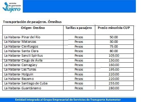 Nuevas tarifas