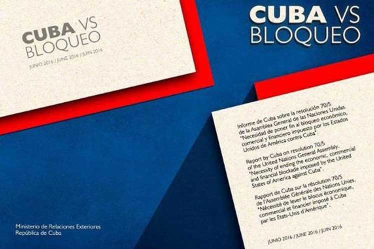 Informe de Cuba sobre el bloqueo.