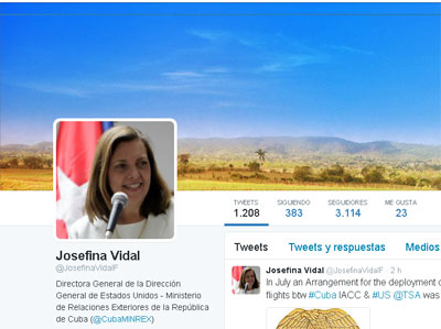 Directora general de Estados Unidos del Ministerio de Relaciones Exteriores de Cuba, Josefina Vidal