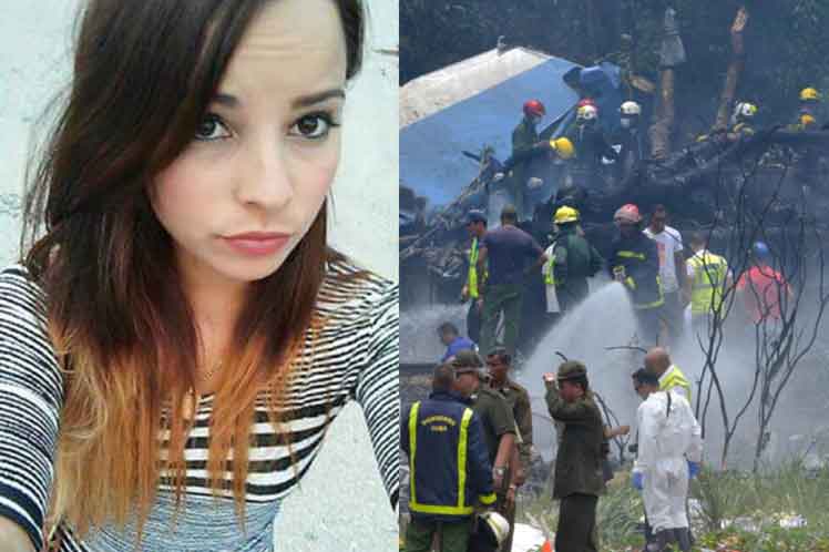 Mailen Díaz e imágenes del accidente aéreo