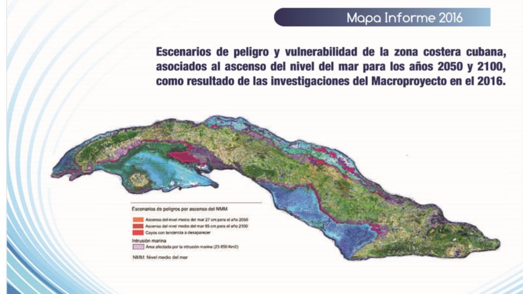Zonas costeras cubanas vulnerables por el cambio climático (Mapa: CITMA)