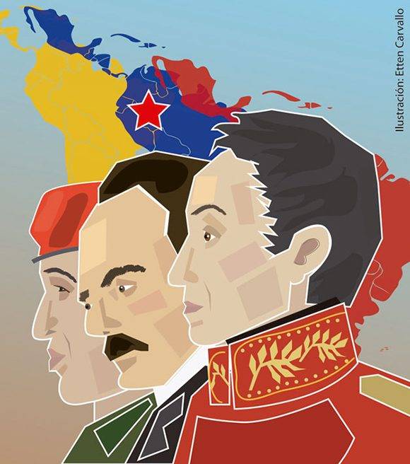 Fidel, Martí y Chávez