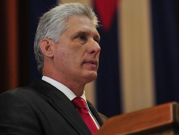 Miguel Díaz-Canel, presidente de los Consejos de Estado y de Ministros de Cuba. Foto: CubaMINREX/ Twitter.