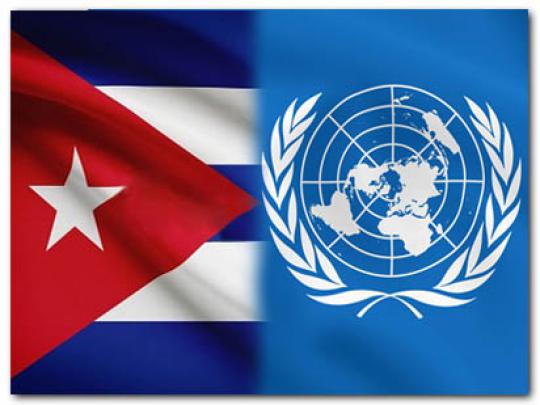 Imagen alegórica a Cuba en Naciones Unidas