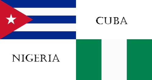  Banderas de  Cuba y Nigeria