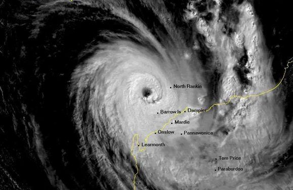 Ciclón tropical severo Olivia el 10 de abril de 1996