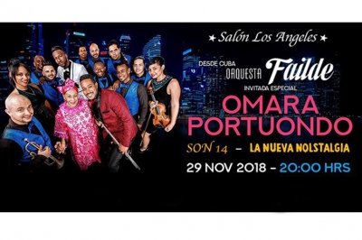 Cartel del concierto en México de Omara Portuondo y orquesta Failde.