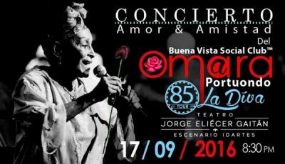Cartel del concierto de Omara Portuondo en Bogotá Cartel del concierto de Omara Portuondo en Bogotá