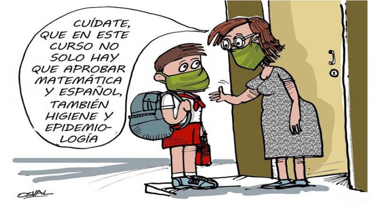 Caricatura sobre el curso escolar