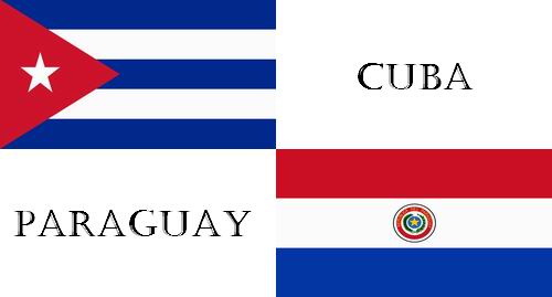 Banderas de Cuba y Paraguay
