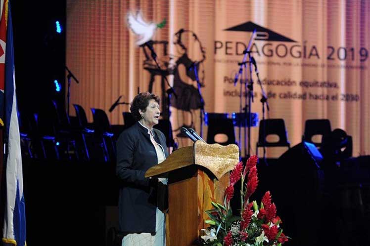 ministra de Educación de Cuba, Ena Elsa Velázquez en el XVI Congreso Internacional Pedagogía 2019