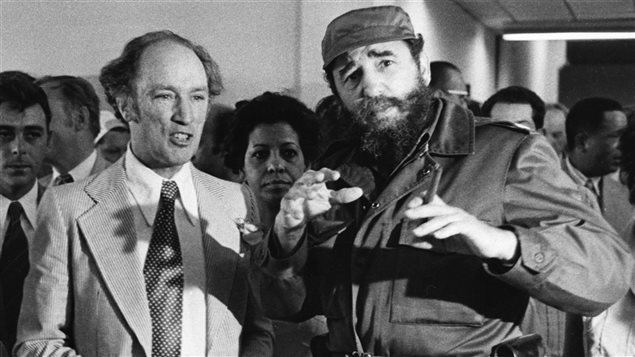 El primer ministro canadiense Pierre Elliott Trudeau y Fidel Castro durante una visita a La Habana en 1976. El primer ministro canadiense Pierre Elliott Trudeau y Fidel Castro durante una visita a La Habana en 1976.