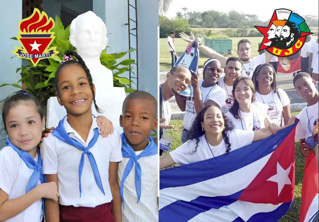 Pioneros y jóvenes cubanos