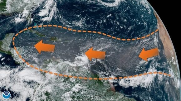 Influencia del polvo del Sahara en el Caribe. Foto: Danier Ernesto González/Facebook.