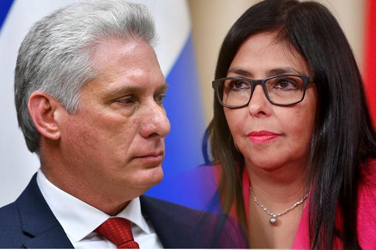Presidente cubano recibió a Delcy Rodríguez, vicepresidenta ejecutiva de Venezuela