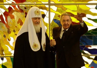 Presidente cubano, Raúl Castro Ruz junto al Patriarca Kirill