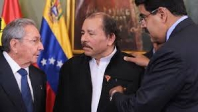 Mandatarios de Cuba, Raúl Castro, y de Venezuela, Nicolás Maduro felicitan a Daniel Ortega,reelecto presidente de Nicaragua.