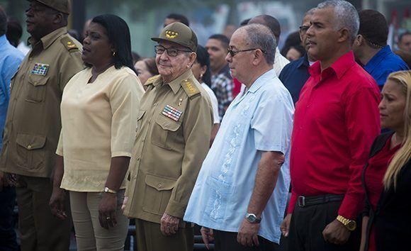 General de Ejército Raúl Castro Ruz, preside el acto provincial en el municipio de Segundo Frente