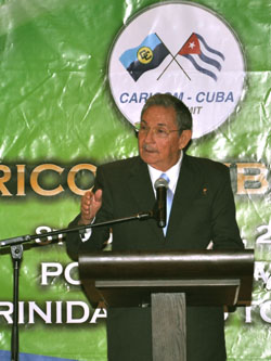 Raúl Castro en Caricom