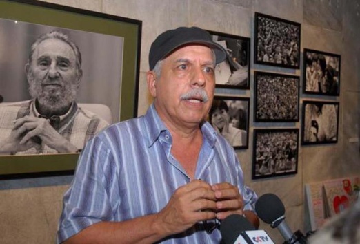 Roberto Chile durante su exposición Fidel es Fidel