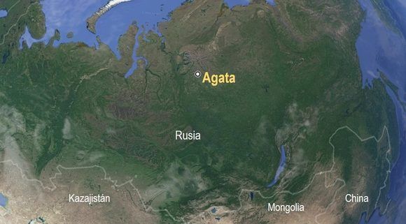 Ubicación de Agata, en Rusia. Mapa de Google. Diseño: DEG.