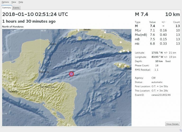 Fuerte sismo entre Honduras y Cuba se siente en Pinar del Río, Isla de la Juventud y La Habana