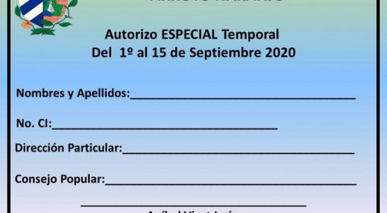  tarjetas de uso temporal