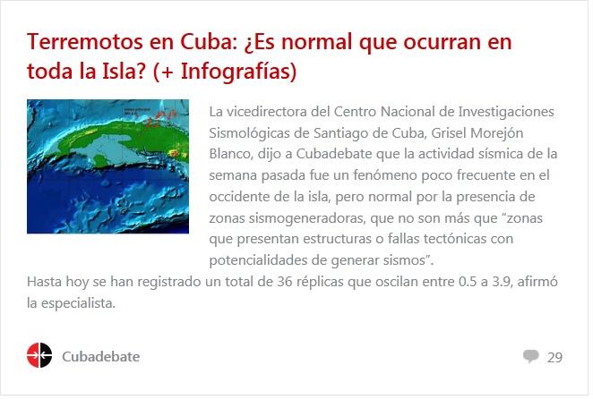 Terremotos en Cuba