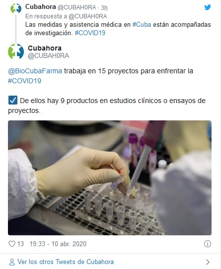 Twitter de BioCubafarma